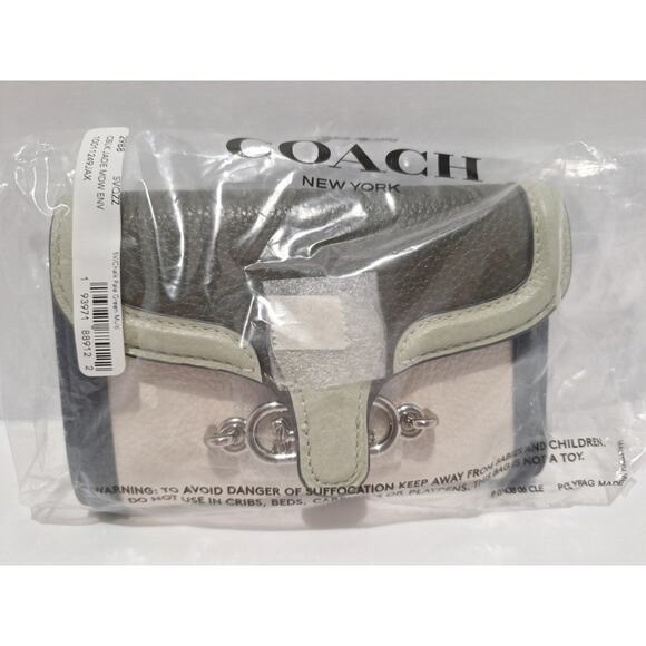 Coach Jade Medium Envelope Wallet 2988 Chalk Pale Green Multi NWT - Picture 5 of 5